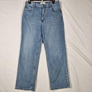 Abercrombie & Fitch Ankle Straight Jeans Womens 10 30x26 Blue Ultra High Rise